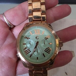 Rose Gold Watch with Mint Green Dial